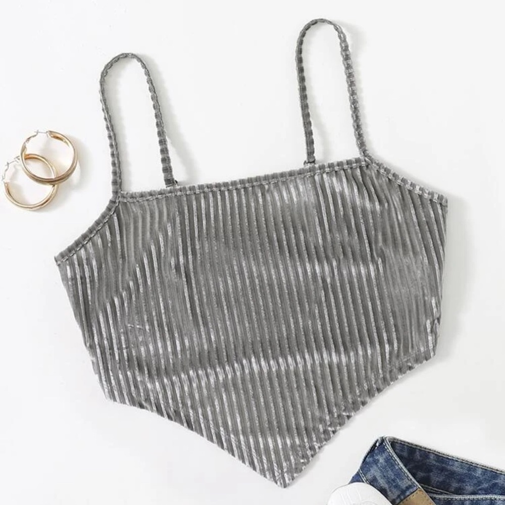 Rib Knit Velvet Bandana Cami Top